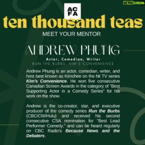 Andrew Phung Instagram - 📣 Meet Your Mentor: Andrew Phung is an actor, comedian, writer, and host best known for his work as Kimchee on the hit TV series Kim’s Convenience. He won five consecutive Canadian Screen Awards in the category of “Best Supporting Actor in a Comedy Series” for his work on the show. His recent credits include Wynonna Earp, Events Transpiring, and Last One Laughing on Amazon Prime. He is currently the co-creator, star, and executive producer of the comedy series Run the Burbs on the CBC/CW/Hulu. He recently received his second consecutive CSA nomination for “Best Lead Performer Comedy”, and can be heard regularly on CBC Radio’s Because News and the Debaters.

🫱🏽‍🫲🏼 Mentorship Opportunity 🫱🏽‍🫲🏼
Calling all mid-level filmmakers! Apply to meet Andrew.

Applications open FRI, MAY 10.

Don’t forget to RSVP to our Mixer afterwards, let’s unite our community! All are welcome to attend. 💫