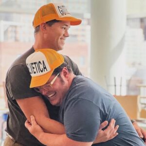 Andrew Rannells Instagram - It’s been over a week since I’ve been on stage with this little dummy and I sure miss him and our whole Gutenberg family. I thought I would give you all a break from the months and months of dream eating, Schlimmer content. But I’m still here, friends! 🧡