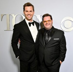 Andrew Rannells Instagram - That’s a wrap on the Tony’s ‘24! Josh and I are very proud that we got to wear Bud and Doug’s hats once again. We feel like winners! (I really do after getting a picture with Jessica Lange!) I was sad to have to share the news that I will not be continuing with Tammy Faye this fall. Very sad, actually. But Katie Brayben is a superstar and I will always be cheering for her and the show’s success.