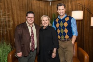 Andrew Rannells Instagram - Last night was WILD! Not only did Joshie and I get to perform for Secretary Clinton, she agreed to be our guest producer! It was her Broadway debut!! What an honor. Thank you, @hillaryclinton for being so kind and for making our dreams come true.