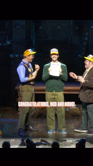 Andrew Rannells Instagram - That’s one Flashy Broadway producer! #GutenbergBway 

#grantgustin #theflash #andrewrannells #joshgad