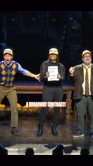 Andrew Rannells Instagram - Honestly can’t think of a better way to go out! Thanks for eating dreams with us, Audra McDonald! #GutenbergBway 

#audramcdonald #andrewrannells #joshgad #broasway #musicals #musicaltheatre