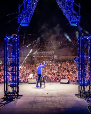 Andrew Santino Instagram - Thank you @bertkreischer and @fullyloadedfestival for giving me a fatty liver ❤️ 

📸 @toddrphoto 
Drone @skycandystudios
