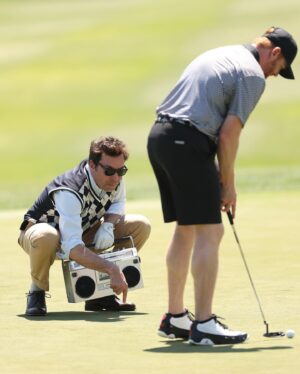 Andrew Santino Instagram - Desert 🌵 dorks doin big things 
Thanks @justintimberlake and @8amgolf for letting the ginge 👨🏼‍🦰 swing away