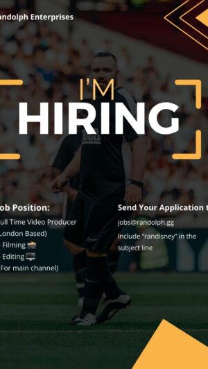 Andrew Shane Instagram - ✨I’M HIRING!✨

A full time video producer to work in my London office shooting & editing main channel YouTube videos. 

If you want to apply, email me at jobs@randolph.gg with “RanDisney” in the subject line. 

Will speak to you soon 🫡