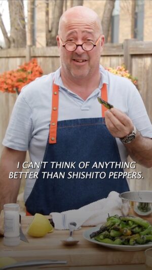 Andrew Zimmern Instagram - I can’t think of a better summer snack than these gorgeous shishito peppers. 

This is my favorite way to prepare them, blistered directly on the coals with a simple dressing of salt and lemon juice. And don't worry – they are mostly mild, although you may bump into a spicy one on occasion! 

Get the full recipe at the link in my bio!