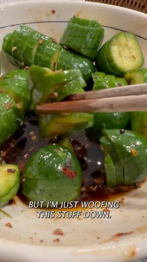 Andrew Zimmern Instagram - Bright, refreshing, and a bit spicy, this cucumber salad recipe incorporates a little fancy knifework that will take your presentation to the next level. 

Make it this weekend for an easy lunch or dinner! Full recipe up on YouTube and linked in my bio.