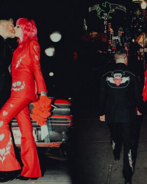Andy Hurley Instagram - Mr. & Mrs. Hurley 💍❤️‍🔥 est. 2.14.24
•
excited to celebrate with all of our loved ones tonight! 
📸: muisemedia @daveymuise 
suits by @rosecutclothing