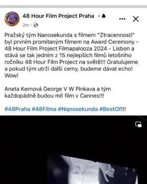 Aneta Kernová Instagram - A short film that I wrote and directed was just selected for the Cannes Film Festival short film corner! 🏆

Ztracennosti (2023) a film that was made for 48hr film festival just in two days won already many film awards and was selected from hundreds of the best short films around the world. 

I am so very happy for an incredible and professional  team @moreismore.cz and the best @theonlytruegeorge 
for the camera @kraus.boza 
the editing @mkanurek 
for voice over @hajlicholdrich 
for original music @zmena_terminu 
for believing in me and for@making it happen @mara.muza
@alesgregor2 @pj_pavel_jakes