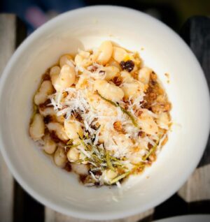 Aneurin Barnard Instagram - White beans and rosemary moreish and juicy again created by @starslyingdown and co at @racquetyfarm