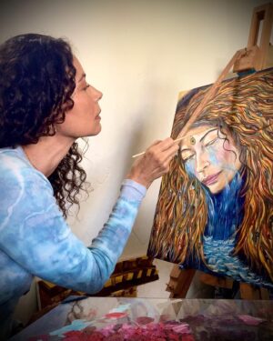 Angela Alvarado Instagram - ❤️HAPPY❤️’A simple line painted with the brush can lead to freedom and happiness.’ -Joan Miró #visualart #visualartist #painting #painter #myhappyplace #art #freedom #meditation #arttherapy #zone #breathe #beauty #truth #sacredself #vision🌿 #rebirth #sacred #journey #peaceful #see👁 #seer #masterseer #ayaphoenix @naturalmodelsla