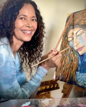 Angela Alvarado Instagram - ❤️HAPPY❤️’A simple line painted with the brush can lead to freedom and happiness.’ -Joan Miró #visualart #visualartist #painting #painter #myhappyplace #art #freedom #meditation #arttherapy #zone #breathe #beauty #truth #sacredself #vision🌿 #rebirth #sacred #journey #peaceful #see👁 #seer #masterseer #ayaphoenix @naturalmodelsla
