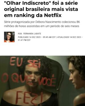 Ângelo Rodrigues Instagram - Escrevo por extenso porque parece mais impactante: oitenta e seis milhões. “Olhar Indiscreto” é a série brasileira mais vista da Netflix, acumulando um total de 86 milhões de horas assistidas globalmente.

O tsunami que o thriller psicológico brasileiro fez na matriarca do streaming é digno de registo. A série levou-nos numa viagem pelo mundo, alcançando o topo das listas de 57 países.

Não é todos os dias que se recebe uma notícia destas, e é por isso que deixo aqui costurado o meu orgulho. Aos que acompanharam a minha jornada transatlântica e tornaram esta aventura possível, o meu singelo obrigado.