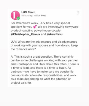 Ann Pirvu Instagram - Happy #LOVEWEEK angels🥰💋
and DID YOU KNOW there is a platform completely dedicated to everything romance?!
Now this is my kind of community🥹

@christopher_giroux and I had the recent honour of an introduction to LUV, The Romance Creator App —
for an exclusive interview with the incredible
LUV Team about… our love story💁🏻‍♂️💍🙋🏻‍♀️
—on and off the screen—
In a special spotlight series celebrating
#Valentines Week ✨💕✨💕✨💕✨

We just couldn’t pass up this beautiful opportunity,
soooo☺️ we decided to share some never before seen photos of our magical wedding in beautiful Punta Cana! 

Here’s the first little glimpse below, but they will be releasing snippets of our interview
ALL #LoveWeek 💃🏻🥰💋
https://www.luvcentral.com

LUV you all sooo much, and hope you come #joinus and this amazing community of love content creators xoxoox where you can chat, read, learn, connect to EVERYTHING romance ;)!

•
With special thanx to @luverlies ♥️ @natrkat
📸 @dominicanca_photo_video
💄 @browbar_dmn
And the entire @jellyfishpuntacana team for an unforgettable wedding day experience🥹🥂✨