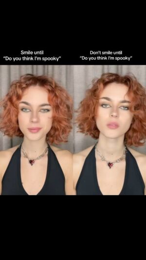 Anna Dvořáková Instagram - Which one do you find scarier?? 🫣

#spooky #doyouthinkimspooky #redhair