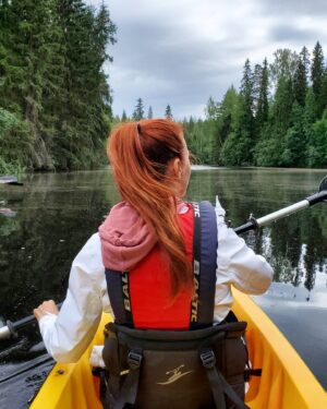 Anna Easteden Instagram - Kayaking at Jänisjoki. Second time for me. A different leg of the river this time. This one was funner and easier than the first leg. Now I want to do a third kayak expedition on this river. This river runs to Russia, and I am getting pretty close to the border!

#kayaking #kayak #kajakki #river #joki #jänisjoki #russianborder #suomi #finland