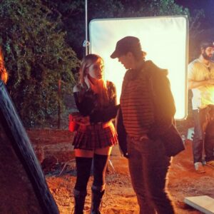 Anna Harr Instagram - As my character, Ava, getting some direction from Nicole Jones Dion. From the YA #scifi feature #film #Stasis .