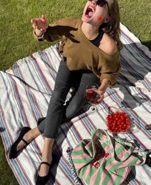Anna Maiche Instagram - Thank you @rothys for these oh so cute little shoesies and Nico for our adorable little picnic 🥹

“More than 158 million single-use plastic bottles have been turned into our signature thread, which we use to craft all our products. And we've repurposed more than 548,000 pounds of ocean-bound marine plastic (collected from land within 30 miles of coastlines) by using it to knit our bags and accessories.” - Rothy’s. Eco conscious fashion yes pleeeease 👏🏼🌏👏🏼