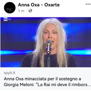 Anna Oxa Instagram - #annaoxa #oxarte #annaoxa-oxarteTv #giorgiameloni #fratelliditalia