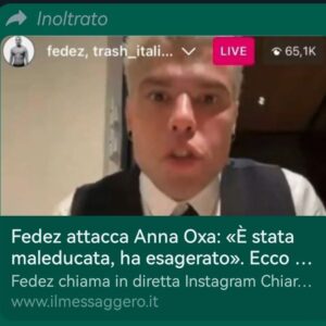 Anna Oxa Instagram - OXARTE INFORMA A TUTELA DEI DIRITTI DELLA PERSONA. 

Fedez? 
Non entriamo in merito alla strumentalizzazione delle notizie... 
La stampa o lui 
lasciano il tempo che trovano...
Avrebbe potuto comprendere le cose approfondendo e chiarendo. 
Non sappiamo se parte da lui la storia 
o da chi potrebbe servirsene 
come divulgatore... 
Se si parla delle prove, 
la signora Oxa per scaletta doveva provare alle 17. 
Siamo arrivate in alle ore 15.50, 
come sempre in anticipo
Ci è stato detto che c'era un ritardo e che comunque entro le 18.30 
le prove sarbbero dovute finire per tutti 
per motivi logistici.
Ci è stato riferito che avevamo 8 persone davanti a noi (per le prove), dopo due ore che aspettavamo mancavano ancora 5 persone. 
Così, 
abbiamo chiesto 
come fosse possibile che solo 3 avessero fatto le prove, 
nell'arco di quel tempo... 
Ci hanno consigliato di spostarci 
nella red room perché probabilmente passavano avanti altri artisti 
che si trovavano li.
Considerato che la signora Oxa doveva ritornare in hotel per cenare, 
prendere l'antibiotico (per la febbre che ha avuto), 
prepararsi e ripartire per Sanremo 
è stato chiesto, 
visto che comunque aspettavamo da 2 ore se poteva provare... 
È stato detto di si ed ha provato. 
A Fedez non l'ha nemmeno visto... Perché Fedez da persona perbene  non ha chiesto alla signora Oxa e magari avrebbe evitato questa esposizione che non nobilita nessuno? 
Poi se è una notizia come quella con Madame per far lavorare gli opinionisti...
Non entreremo in merito a tante cose, per il momento se non per spiegare, solo i fatti, a difesa dei diritti della dignità della persona.
Magari Fedez non dovrebbe prendersela con la signora Oxa perché non ha rapporti con lei, 
ma con chi eventualmente non avesse avuto rispetto in base ai suoi criteri di valutazione, nei suoi confronti. 
Non è che la signora Oxa entra direttamente in scena... 
Non capiamo il suo problema, 
non c'era nessuno che poteva approfondire per non farlo sentire ignorato tanto da (non sappiamo se è vero), permettersi di aggredire l'onore e la reputazione di una persona? 
Milly
#annaoxa #oxarte #annaoxa-oxarteTv