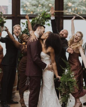 Anna Uzele Instagram - We woke up together, wrote vows together, got dressed in our home together, and walked down the aisle together. And that’s how we aim to spend what short time we have left ✨together✨

Introducing Anna & Glenn Vasaturo

photo: @laurabriggsphoto 
hair: @shespeaksmusic 
makeup: @estabrookartistry 
tailoring: @theweddingdresserstudio 
florals: my mama @christineuzele 
decor: @bycatherinealexandra 
suit: @suitsupply 
venue: @brooklynwinery
officiant: @johnnyleeb3