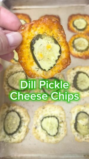 Anna Vocino Instagram - Dill Pickle Cheese Chips made with #eathappy Dill Ranch Dust is the snack you didn’t know you needed. Share with a friend who you want to make these for you. #glutenfreerecipes #lowcarbrecipes #hangoverfood #afterschoolsnack #ranch