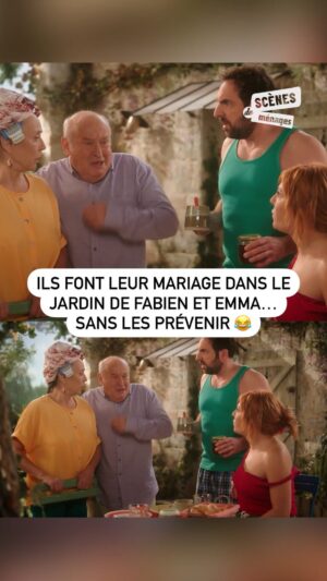 Anne-Elisabeth Blateau Instagram - « Le cocktail et la fête, c’est ici ! » 😂
Surprise pour Fabien : le mariage de sa mère va se passer dans leur jardin... Mais avec Emma, ils n’étaient pas au courant 😅
 
Pour voir le mariage, rendez-vous lundi 25 mars à 20.30 📺