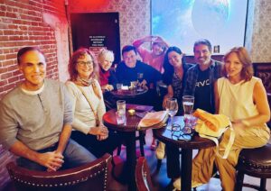 Anne Leighton Instagram - All us crazy turkeys reunited again 🫶 The best of friendships stand the test of time⏳Congrats @jeffgould49 on another fantastic hit written by you & son @jakegould - (now we are just waiting on the pilot👌🏻😁😉) To know you was to hear your voice in that dialogue, so funny, great performances by the actors, go see it @amawstudios theatre. 🎭  #playwright #play #reunion #ensemble #actors