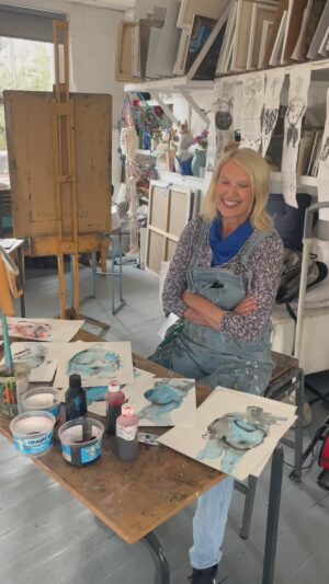 Anneka Rice Instagram - Oh the joy of the painting tribe. Honestly, I skipped home with a goofy smile on my face today. Can I recommend you search for your local painting group - over a pub, in an arts centre, in someone’s front room - and dive in. I did this 40 years ago as an absolute beginner and the friends I’ve made through painting make my heart SING!  Changed my life. True love. #painting #art #studio #group #community #friendship #love