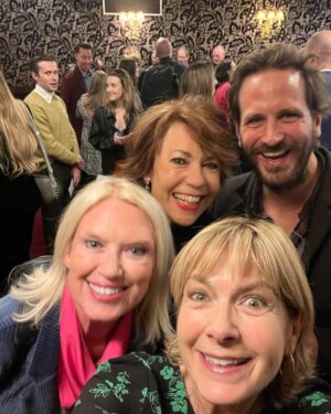 Anneka Rice Instagram - A FUN evening at The Time Traveller’s Wife last night with my muckers @kathy.lette and @whichpennysmith … (We allowed @domtighe to be our manager for the evening). Dave Stewart and Joss Stone wrote all the music and came on for a curtain call to much excitement. Whoop!  #timetravellerswife #apollotheatre