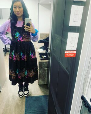 Annie Chang Instagram - That’s a wrap on Super Pumped for @showtime and I’m so sad it’s over but so excited for the world to see the genius of everyone involved.  Thank you @briankoppelman @bethshax and @davidlevien for giving me this gift in this forever ongoing pandemic and @hitrecordjoe for being the most generous scene partner.  Coming out February 27th!! Also this dress is from @nooworks since so everyone is asking 😂