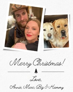 Annie Starke Instagram - The closest we’ve gotten to sending a Christmas card. 

MERRY EVERYTHING FROM OURS TO YOURS! ♥️