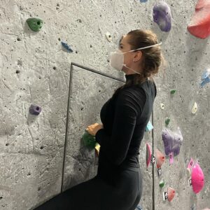 Annika Pampel Instagram - Danielle looks like she is #murdering that #wall :) #indoor #climbing … always #remember kids, buckle in and be #safe