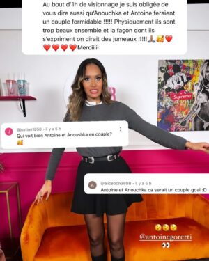 Anouchka Henchoz Instagram - Toutes mes émotions de la semaine de reprise, résumées avec les photos de ce dernier AJA. Ça été un paris (oui super jeu de mot) risqué de revenir post-op alors que j’avais encore du mal à parler et tjs en convalescence. Je trouvais que j’avais moins de patience et de retenue et j’en avais parlé avec mes proches. Qui eux trouvaient pas que j’avais l’air agacée mais au contraire à l’aise de dire et d’être qui je suis… que c’était ma meilleure émission. Que je prenais ma place. Puis j’ai fait ce que je fais toujours, lu les commentaires. Ça a été très dur de voir les retours aux antipodes de ce qu’on m’avait dit, de revoir des haters qui ne m’avaient pas manqué haha… mais je crois que c’est un rappel que je dois arrêter de vivre à travers l’avis d’autrui… d’être qui je suis. De vivre mes émotions et mes envies. Et d’arrêter d’écouter tout et n’importe qui. Je crois que je vais déclarer ma 1ere résolution 2k24 : à la rentrée, je ne lirai plus les commentaires. Finito. Alors merci à ceux qui me témoignent leur amour en DM ou en commentaire ou lors des LIVEs ✨ merci pour vos âmes bienveillantes et n’oubliez jamais, quoi qu’on fasse, on arrive pas à obtenir l’unanimité 🫶🏽 so be yourself, stay true to who you are 😘✌🏽moi je vous kiff mes Schatzeli et vous m’avez manqué !