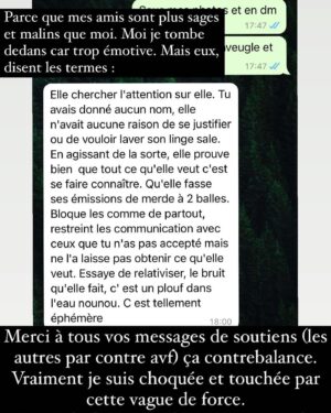 Anouchka Henchoz Instagram - A toi qui voit toute la vie en noir ou blanc. Qui veut créer des camps et séparer. A toi aussi qui veut pourrir tous mes posts, je t’en mets un exprès pour que tu puisses déverser ce que tu as à déverser. D’ailleurs à la base je voulais balancer les messages de rageux qui nous traitent de raciste, qui espèrent que ma grand-mère ira en enfer et encore je vous épargne les plus violents. Mais en fait non…. Je ne vais pas donner encore plus de caviar au cochon. Mais pour éviter que les gens viennent encore m’écrire sous mes photos «hey regarde tu as vu l’émission » oui j’ai vu. Enfin si on peut appeler ça une émission car @rtiofficiel et @cmidirti ne peuvent pas être des professionnels c’est impossible. Pas quand on laisse une femme propager autant de mensonges sans avoir vérifié les sources. Pas quand on prend le contenu privé d’une personne pour l’afficher ainsi. Divulguer son nom complet et dérouler le fil de sa vie. Sans son consentement et sans lui avoir demandé son avis. Car ils ont menti sur le plateau JAMAIS je n’ai eu de contact avec vous. Alors sortez-moi les preuves pour le tribunal. Et surtout depuis, je vous écris de partout, même votre chroniqueur @momosanogo me suivait et toujours aucune nouvelle de vous. C’est une honte. Mais les msgs passés en stories résument déjà l’histoire. Je rajouterai uniquement ceci: Non je n’ai pas honte de pleurer. Non je n’ai pas honte d’être épuisée de tout ça. Ni d’être en colère après tant d’injustice et de calomnie. C’est pas aux victimes d’avoir honte. Et je ne me laisserai plus faire. J’ai été soumise pendant 29ans et cette année j’avais décidé d’enfin sortir des secrets. Et vous m’avez enlevé à nouveau ma vérité, ma vie. Alors vous pouvez bien venir me donner vos leçons de morale et me dire ce qui est juste ou non après ça… j’en ai plus rien à faire. J’ai enfin vu le vrai visage des gens et que je pourrai tout faire on me voudra du mal alors autant être qui je suis vraiment et kiffer ma vie. Et surtout JAMAIS JE NE VAIS CÉDER A LA PRESSION ni sombrer dans la haine plutôt que l’Amour. C’est certainement un test de la Vie. Je vais me relever, comme d’hab et plus me détourner de ce passé qui est juste un sac de noeud