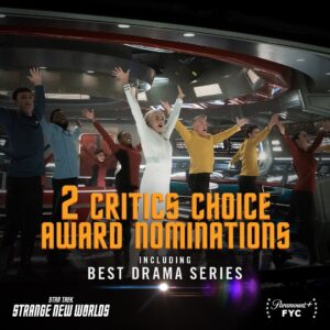 Anson Mount Instagram - Congratulations to our entire cast & crew and especially to @celiargooding.  I am blessed to see the beginning of what is sure to be a phenomenal career. @startrek @startrekonpplus @criticschoice #criticschoiceawards