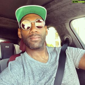 Anthony Alabi Instagram - There goes that man…to the grocery store. 
.
.
.
.
.
.
#groceries #dolcegabbana #melin #docadams #summer #bmw #blackgolfers #dad #actor #actorslife #sun #photography #drive #life #funny #selfie #me #shorts #sweat #busy #family