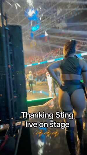 Anthony Bowens Instagram - Thanking Sting live in front of 16,000 people @aew Revolution. I can’t tell you why I was laughing 😂