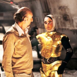 Anthony Daniels Instagram - 40 years! Well, actually, 40 years and 208 days.  But for some reason the anniversary video has been released on ABC today.
Pic with Kersh. 
Happy days.
#theempirestrikesback #c3po #irvinkershner  #iamc3po #starwars