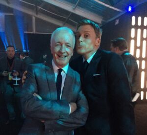 Anthony Daniels Instagram - @panteradave mentions that I cuss at Alan Tudyk and the others who do mocap. Well, yes, but I love them all! 
Fav pic of Alan and me at the LA premiere of Rogue One. 
@alantudyk #k2so #mocap #rogueone @starwars #iamc3po #hollywood