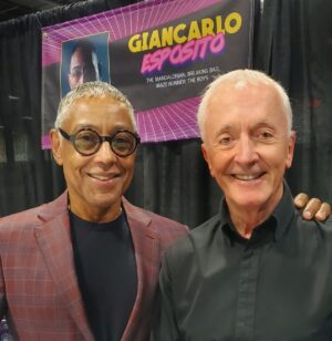 Anthony Daniels Instagram - My Awesome neighbour. 
I have nothing he wants.
@thegiancarloesposito @awesomecons #moffgideon #c3po #starwars #themandalorian #iamc3po