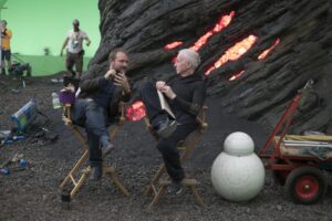 Anthony Daniels Instagram - No news. Only doing virtual events. Keeping safe.
Here’s a pic with Rian and a naked BB8 on the cindered grittiness of the Crait set.
@riancjohnson #crait #thelastjedi @olleyjonathan @pinewoodstudios #bb8 @brian_hezza #iamc3po #c3po