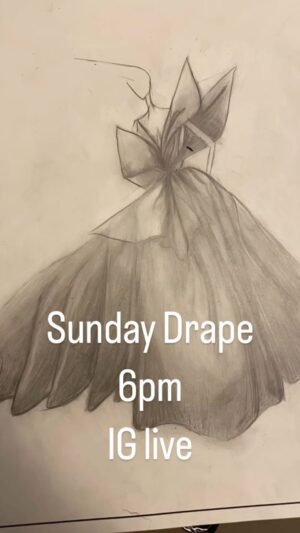 Anthony Elle Instagram - Join me for Sunday Drape! 6pm ESTon IG live
So excited to drape with you!😘❤️❤️❤️❤️

Theme: Home Decor!
.
.
.
#bridalstyles 
#couturegown 
#modernbrides 
#instacreatives
#creativeartiststudio
#trendingfashionstyle 
#draping 
#weddingdressdesign 
#bridalgowndesigner 
#rocktheblock
#artsandcraftsmovement 
#fashiondesigns