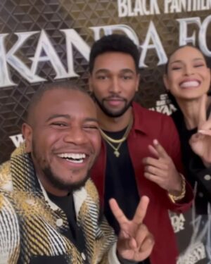 Anthony Hill Instagram - Out here makin new friends, celebrating Wakanda. Thanks @randycbonds PR for the connects. And thank you @terrencej for hosting the screening. 

@BlackPanther #WakandaForever is a BEAUTIFUL film. ✊🏾👑💜