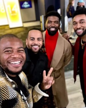 Anthony Hill Instagram - Out here makin new friends, celebrating Wakanda. Thanks @randycbonds PR for the connects. And thank you @terrencej for hosting the screening. 

@BlackPanther #WakandaForever is a BEAUTIFUL film. ✊🏾👑💜