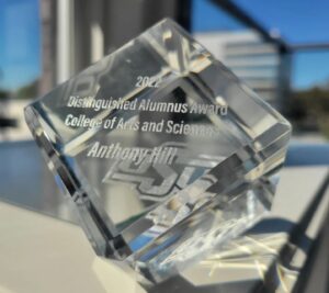 Anthony Hill Instagram - Sooo I received a Distinguished Alumni Award from Oklahoma State University. Big love to the Theater Department and the College of Arts & Sciences. I'm honored man. Go Pokes. 🟠🤠⚫️