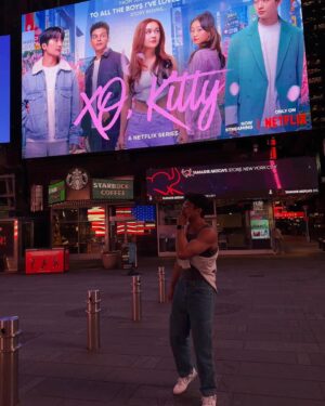 Anthony Keyvan Instagram - Took a red eye to see our billboard in Times Square 😭🫶🏼 so so grateful and excited for everyone to see our special show. XO, Kitty is now on Netflix :)