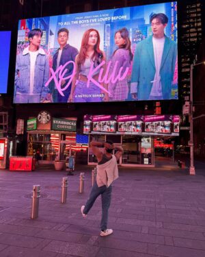 Anthony Keyvan Instagram - Took a red eye to see our billboard in Times Square 😭🫶🏼 so so grateful and excited for everyone to see our special show. XO, Kitty is now on Netflix :)