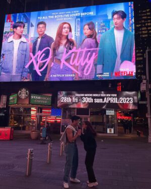 Anthony Keyvan Instagram - Took a red eye to see our billboard in Times Square 😭🫶🏼 so so grateful and excited for everyone to see our special show. XO, Kitty is now on Netflix :)