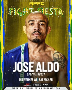 Anthony Pettis Instagram - The King of Rio is Coming to Milwaukee 🤯🤯

Fresh of his fight at UFC 301, MMA legend and former UFC Featherweight Champion Jose Aldo will be joining us in Milwaukee for #APFCFIGHTFIESTA May 25th 🪅

🎟️ FIGHTFIESTA.EVENTBRITE.COM